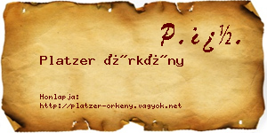 Platzer Örkény névjegykártya